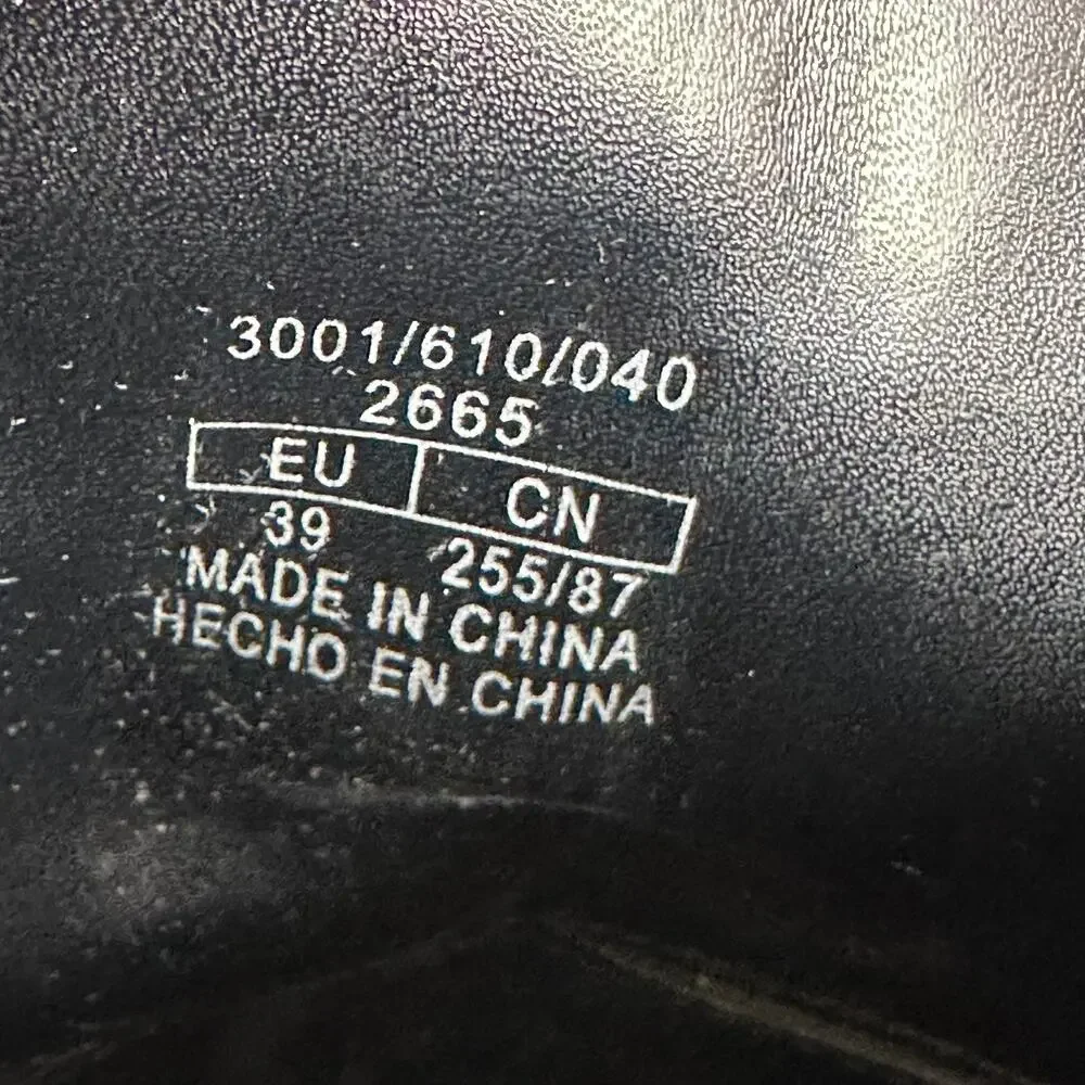 Zara Black Croc Embossed Combat Boots Platform Lug Sole Lace Up EU 39 US 8 - Picture 11 of 12